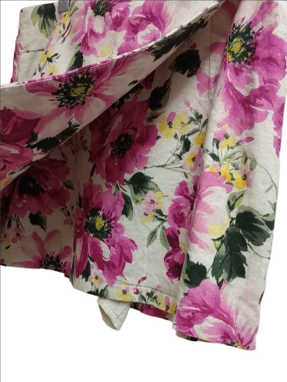 🆕🌸 ABERCROMBIE & FITCH "SCARLET" ASYMMETRICAL LINEN BLEND FLORAL SKIRT SKORT🌸 - Picture 4 of 10